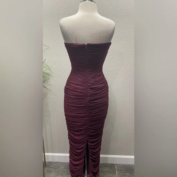 New! House of CB Sapphire Wine Gathered Maxi Dress Sz Medium $239 - Picture 8 of 8